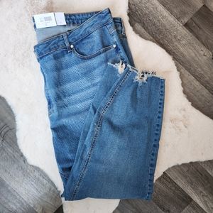 Size 28 Additionelle Distressed Raw Hem medium wash Skinny blue jeans